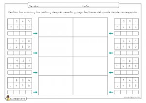 Sumas y restas combinadas con llevadas de tres cifras