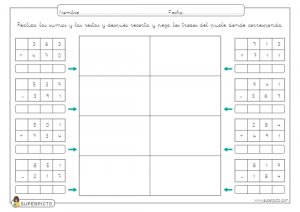 Sumas y restas combinadas con llevadas de tres cifras