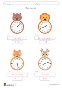 Escribir/leer la hora en relojes analógicos