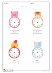 Leer la hora en relojes analógicos