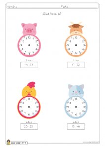 Leer la hora en relojes analógicos