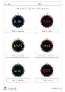 Escribir/leer la hora en relojes digitales