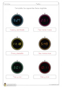 Escribir/leer la hora en relojes digitales