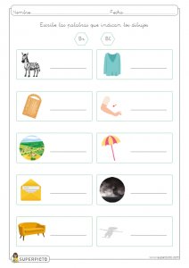 Escribir conceptos con grupos bl y br