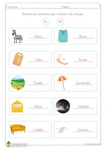 Escribir conceptos con grupos bl y br