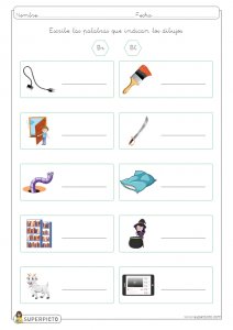 Escribir conceptos con grupos bl y br