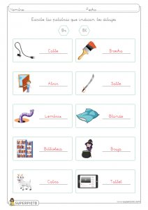 Escribir conceptos con grupos bl y br