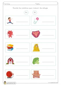 Escribir conceptos con grupos bl y br