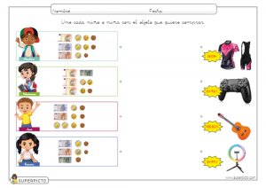 Equivalencias entre billetes y monedas