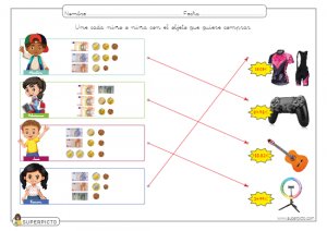 Equivalencias entre billetes y monedas