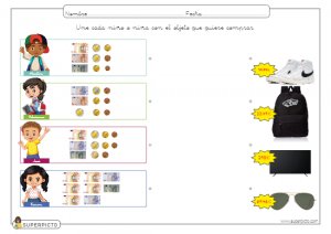 Equivalencias entre billetes y monedas