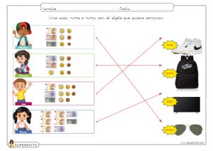 Equivalencias entre billetes y monedas