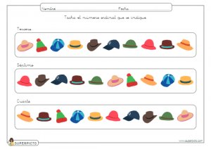 Tachar el número ordinal que se indique