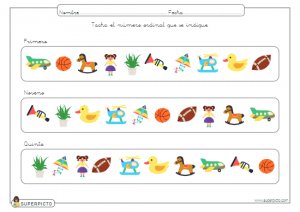 Tachar el número ordinal que se indique