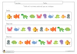 Tachar el número ordinal que se indique