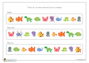 Tachar el número ordinal que se indique