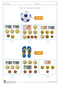 Cálculo con monedas y billetes