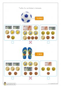 Cálculo con monedas y billetes
