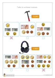 Cálculo con monedas y billetes