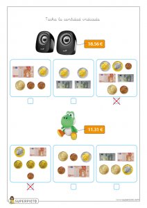 Cálculo con monedas y billetes