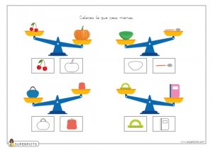 Colorear el objeto que pesa más