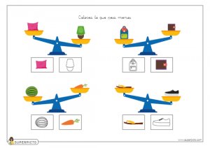 Colorear el objeto que pesa más