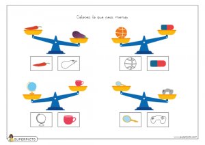 Colorear el objeto que pesa más