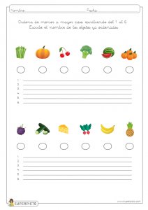 Ordenar de menor a mayor peso