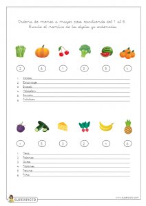 Ordenar de menor a mayor peso