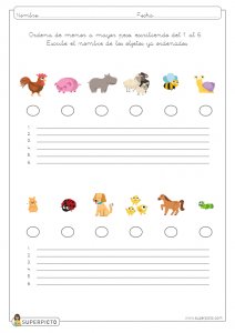 Ordenar de menor a mayor peso