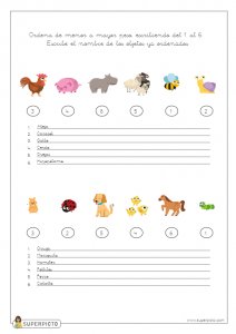 Ordenar de menor a mayor peso