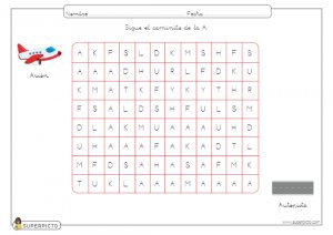 Seguir el caminito de la A (mayúscula)
