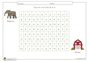 Seguir el caminito de la e (minúscula)