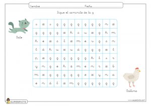 Seguir el caminito de la g (minúscula)