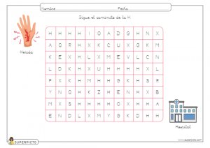 Seguir el caminito de la H (mayúscula)