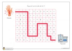 Seguir el caminito de la H (mayúscula)