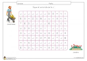 Seguir el caminito de la J (mayúscula)