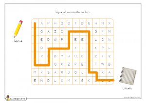 Seguir el caminito de la L (mayúscula)