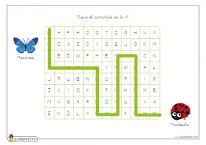 Seguir el caminito de la M (mayúscula)