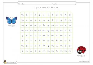 Seguir el caminito de la m (minúscula)