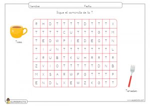 Seguir el caminito de la T (mayúscula)