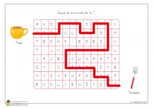 Seguir el caminito de la T (mayúscula)