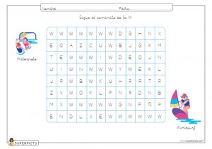 Seguir el caminito de la W (mayúscula)