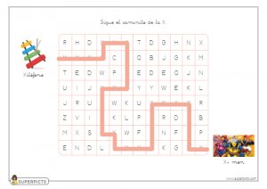 Seguir el caminito de la X (mayúscula)