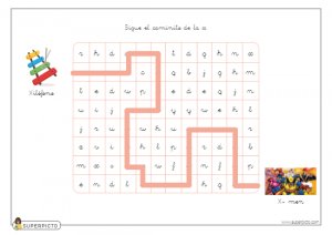 Seguir el caminito de la x (minúscula)