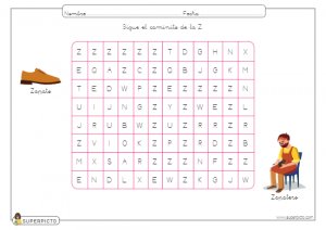 Seguir el caminito de la Z (mayúscula)