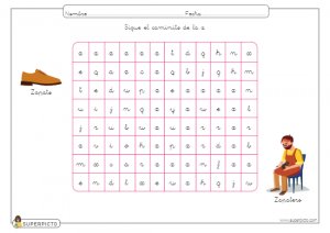 Seguir el caminito de la z (minúscula)