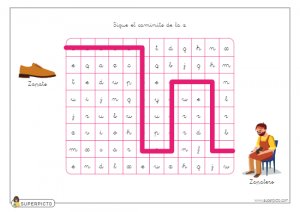 Seguir el caminito de la z (minúscula)