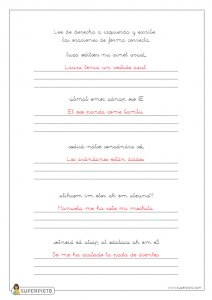 Leer de derecha a izquierda y escribir las oraciones de forma correcta