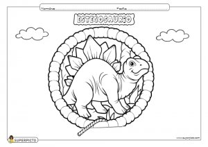 Dibujo de Estegosaurio para colorear e imprimir - Dinosaurios
